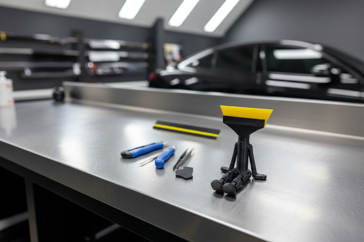 The Original Squeegee Buddy in professional automotive tinting shop
